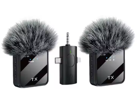 F11-2 3in 1 Wireless Collar Microphone for iPhone/Android/Type C