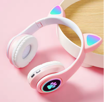 Bluetooth Wireless Headphones Cat Ear Glow Light