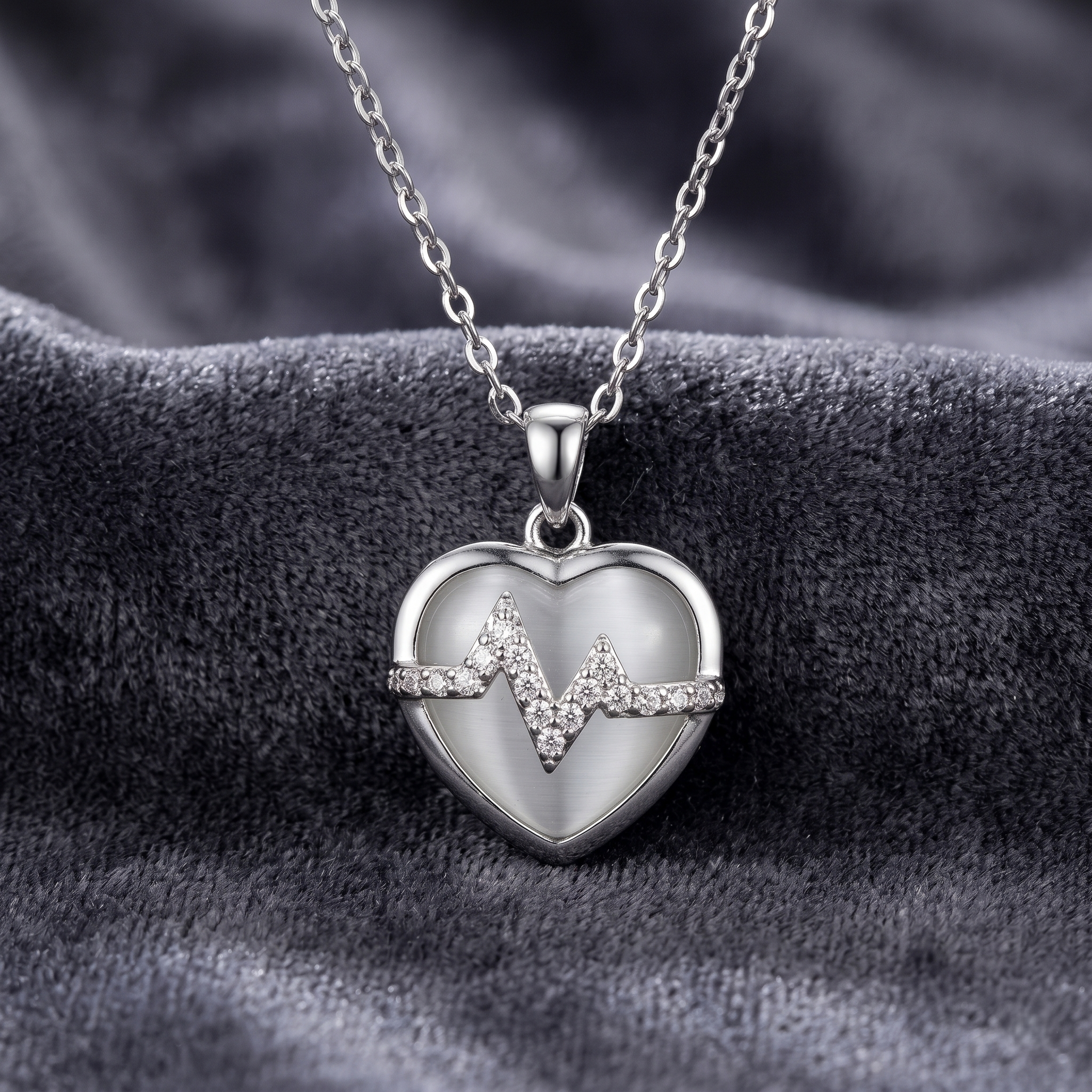 Necklace-Sterling-Heartbeat