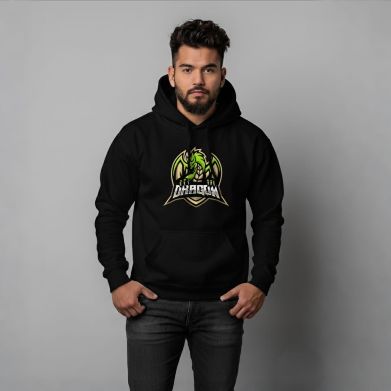 Men’s premium printed hoodie (Black)