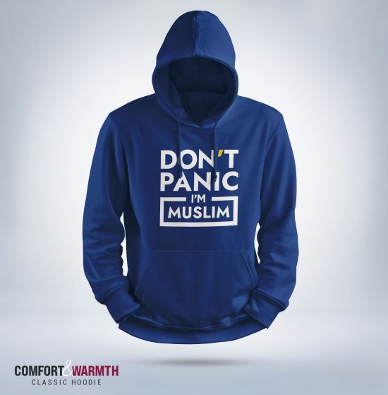 “Don’t Panic” Islamic Hoodie (Royal Blue)