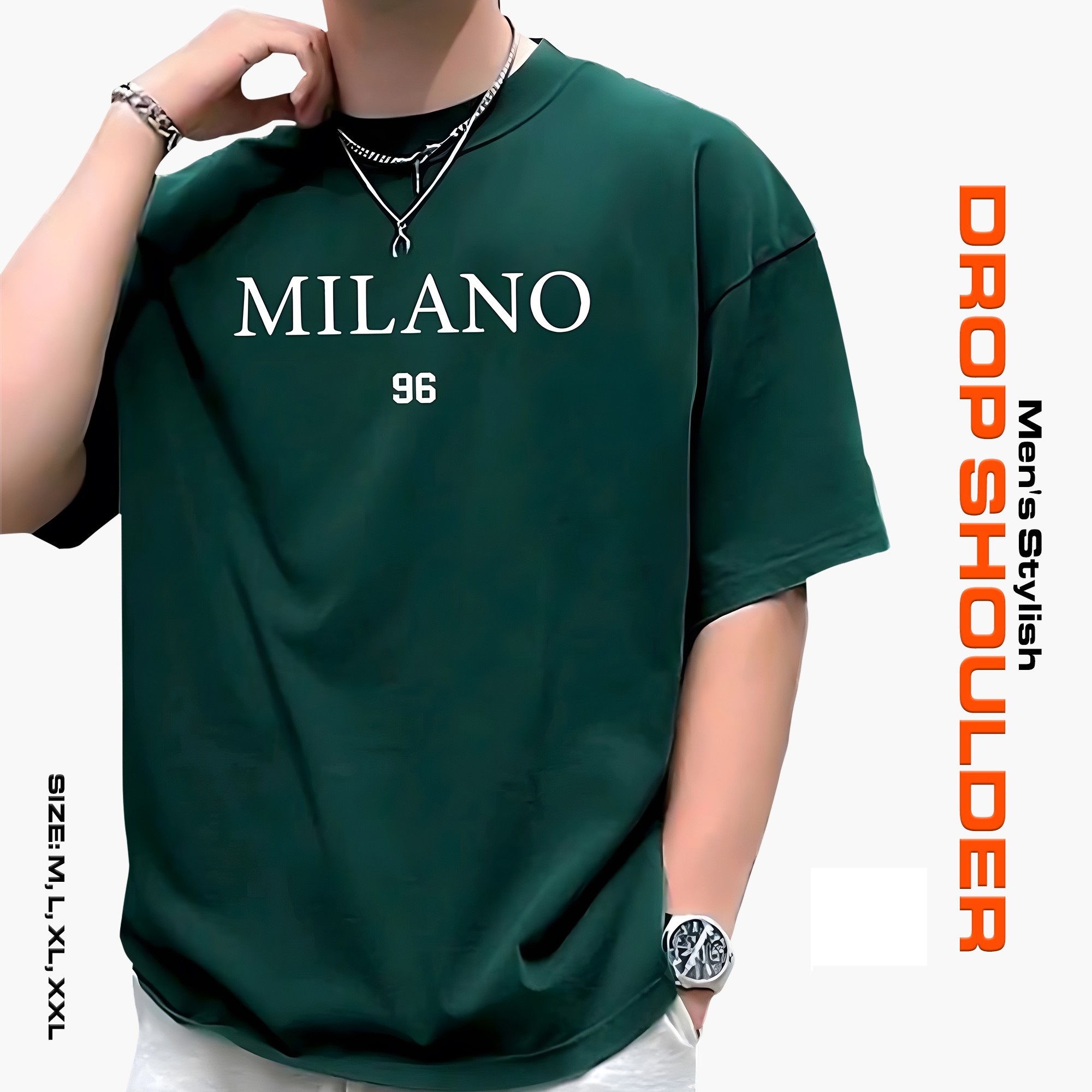 Men’s Stylish Drop Shoulder- Milano Green