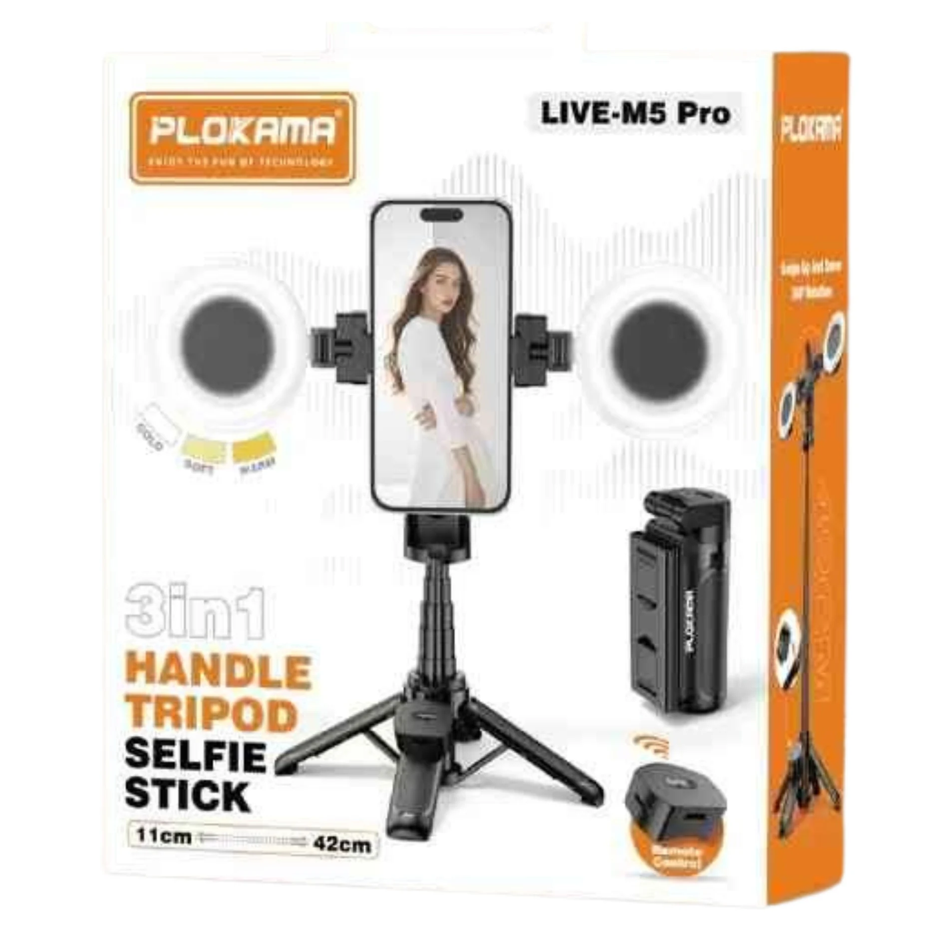Plokama Live-M5 Pro 3in1 Handle Tripod Selfie Stick