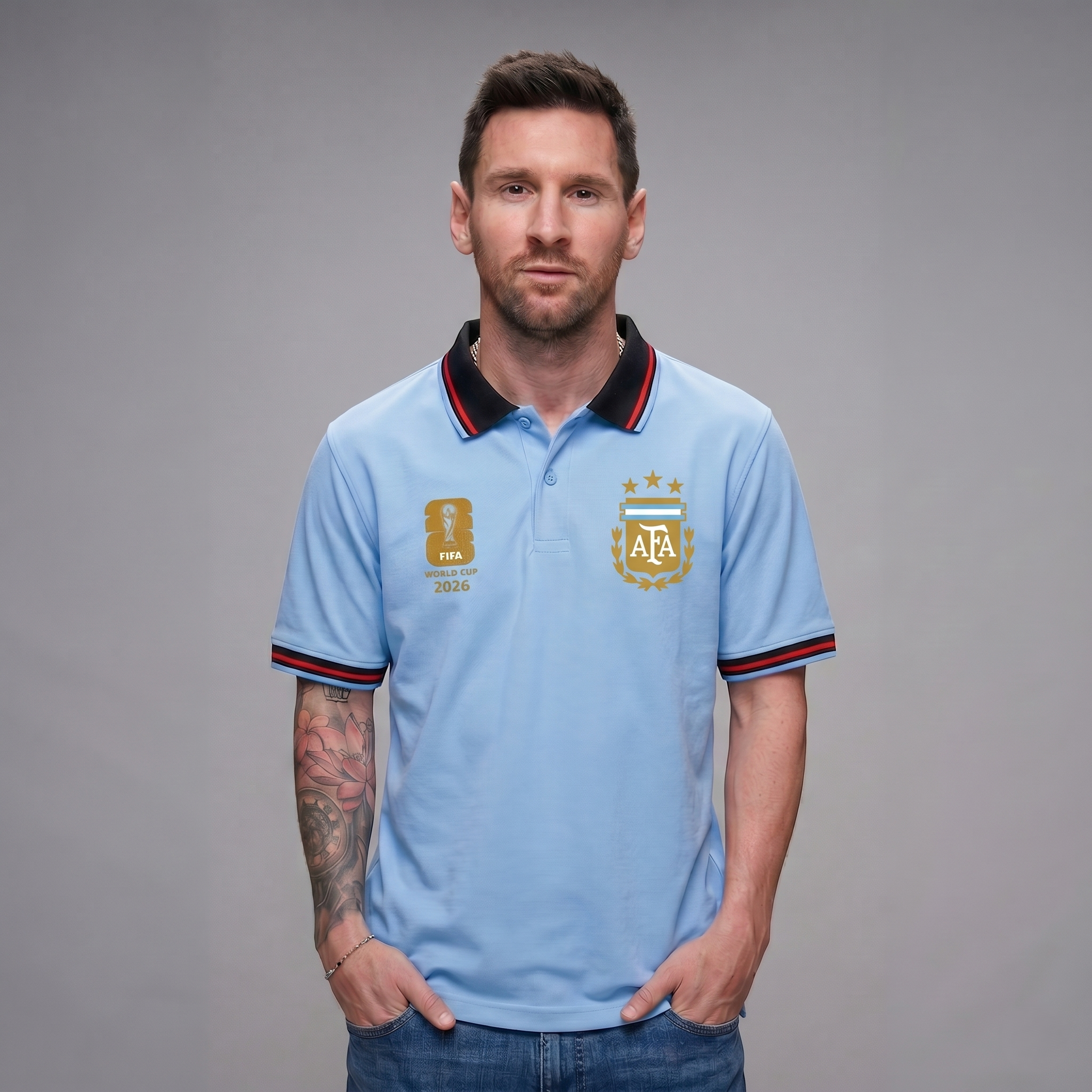 Premium Jersey Polo Shirt – FIFA World Cup 2026 Argentina Edition