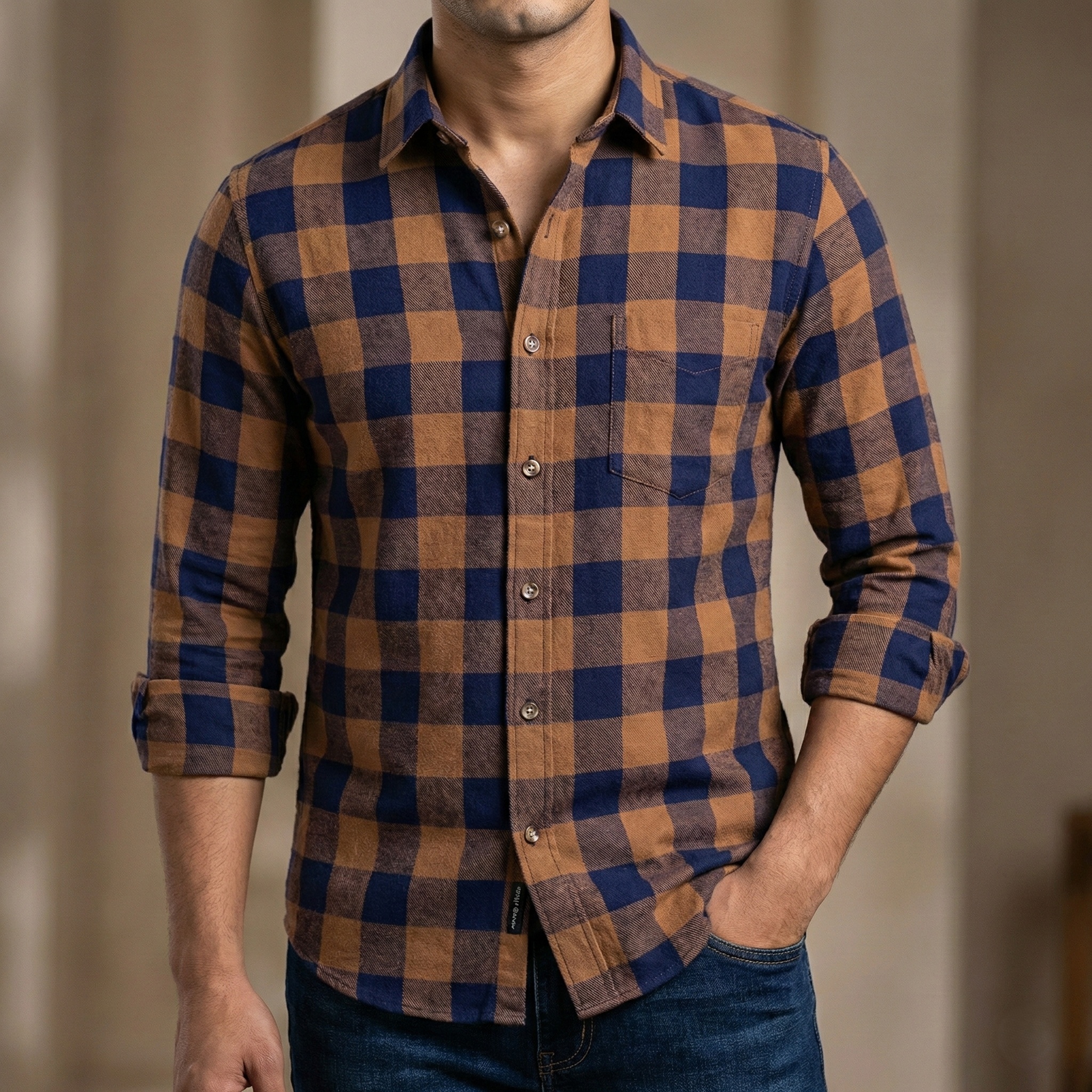 Men’s  long sleeve check shirt