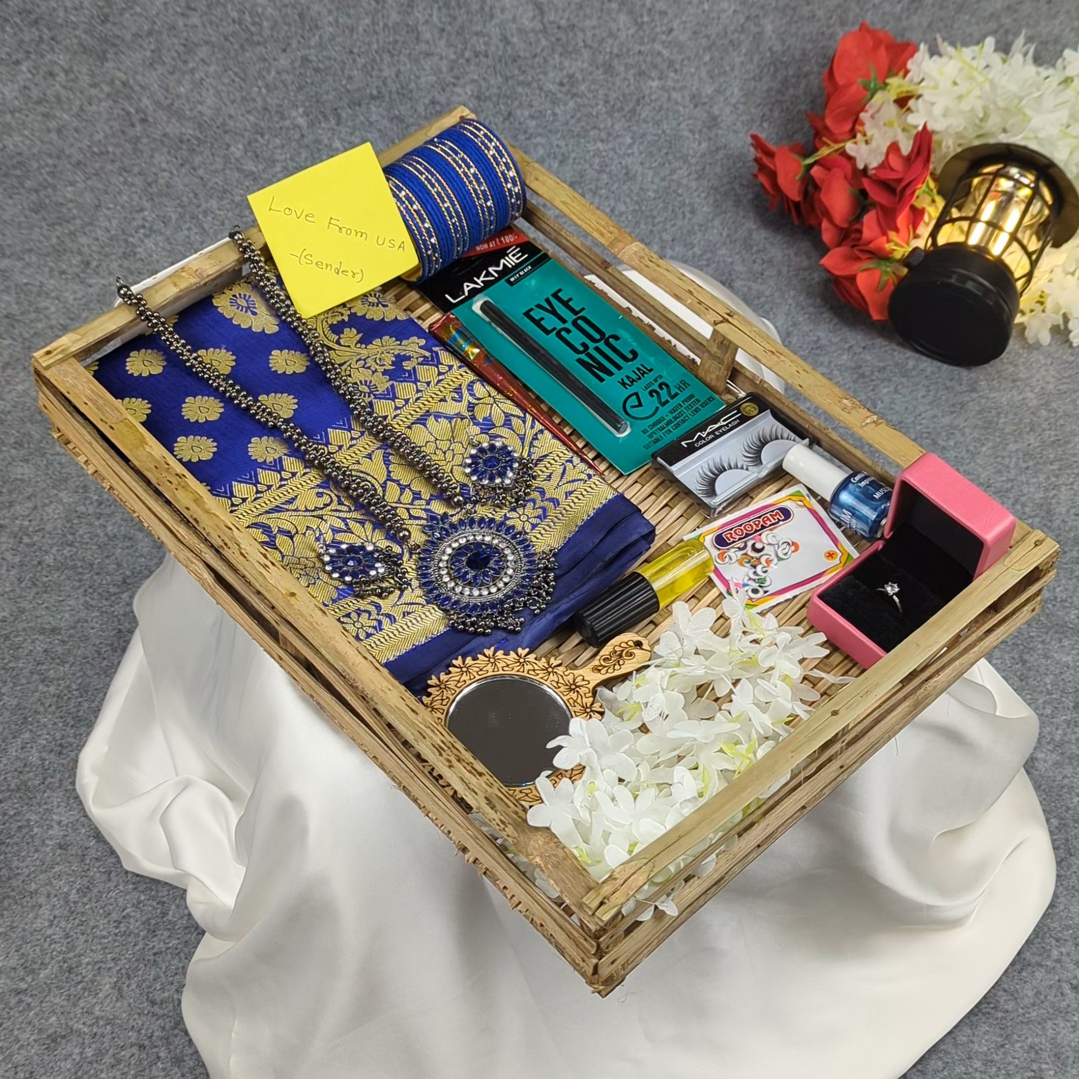 Premium Silk Katan Saree Combo Set – Blue
