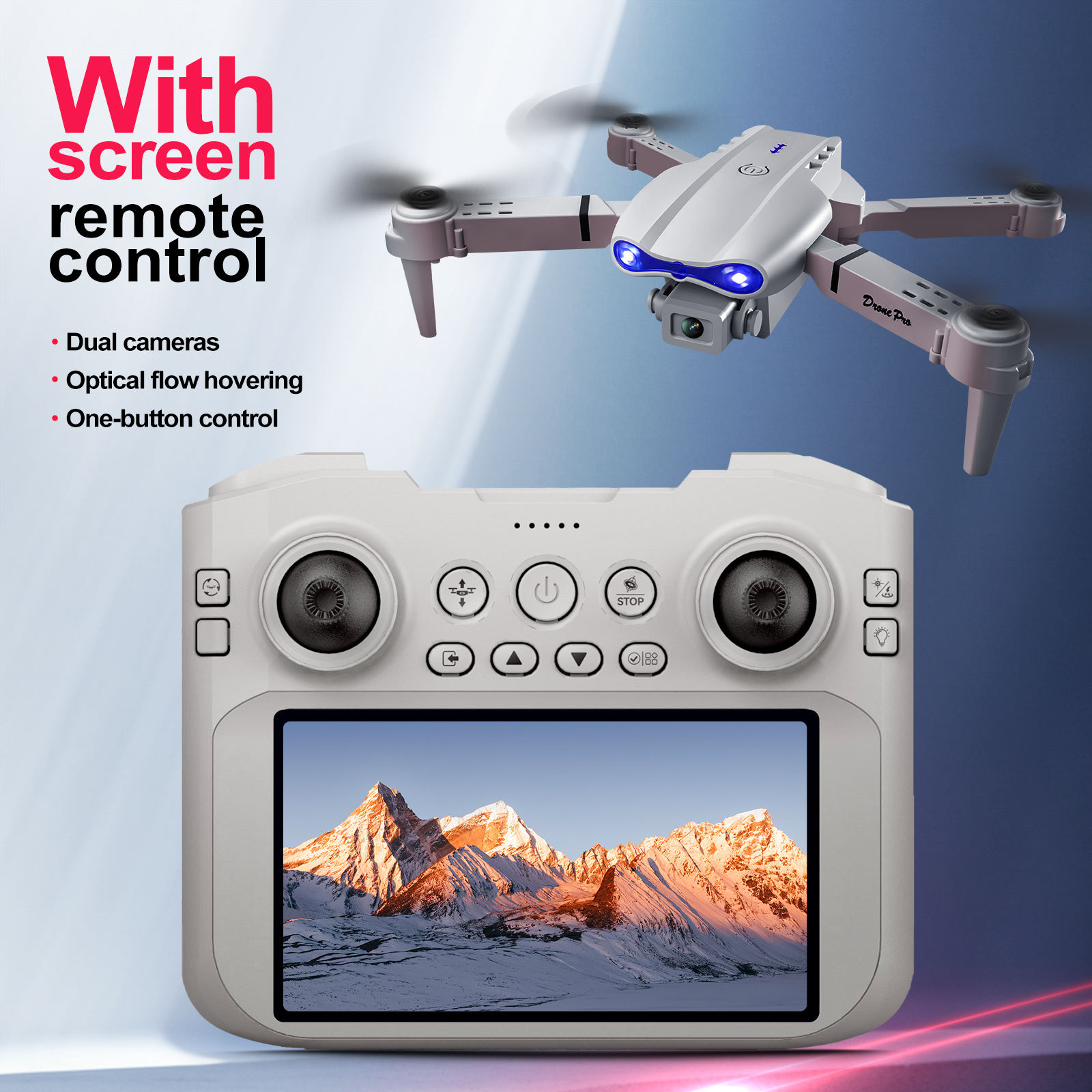E99 Foldable Camera Drone With Screen Remote Controller